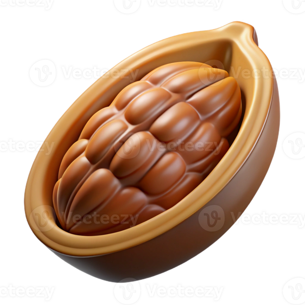 serene contemporary Cocoa pod cut open premium png