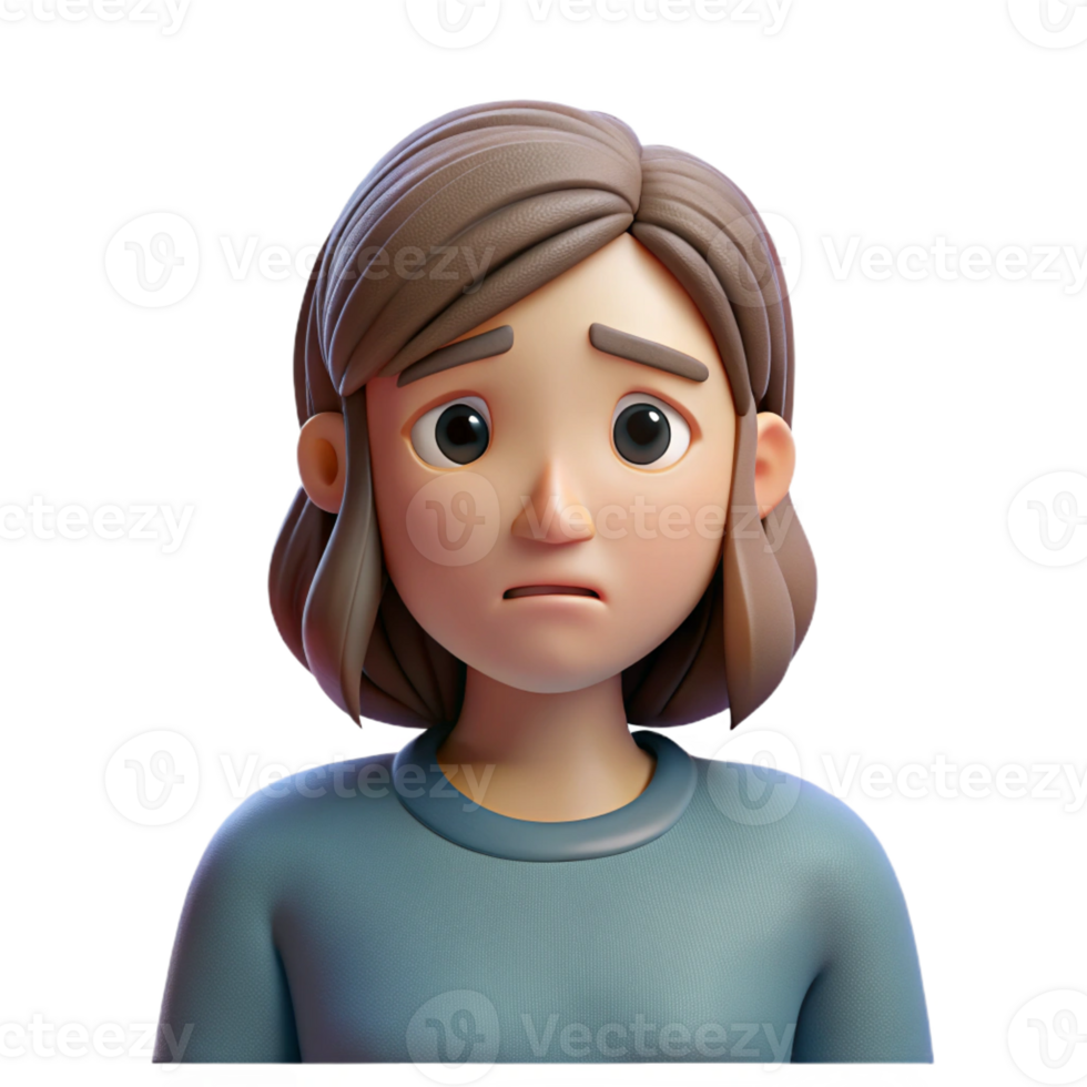 magnificent traditional Woman with a sad expression, high resolution png