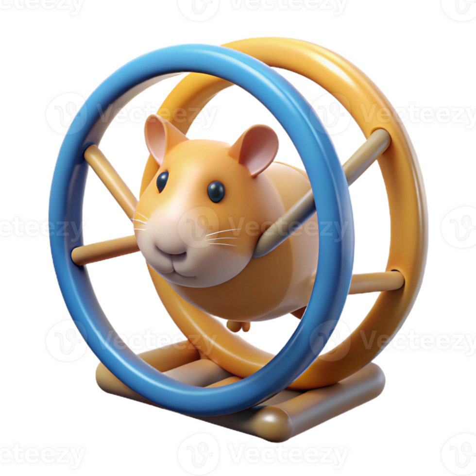 magnificent contemporary Hamster in a wheel, high resolution png