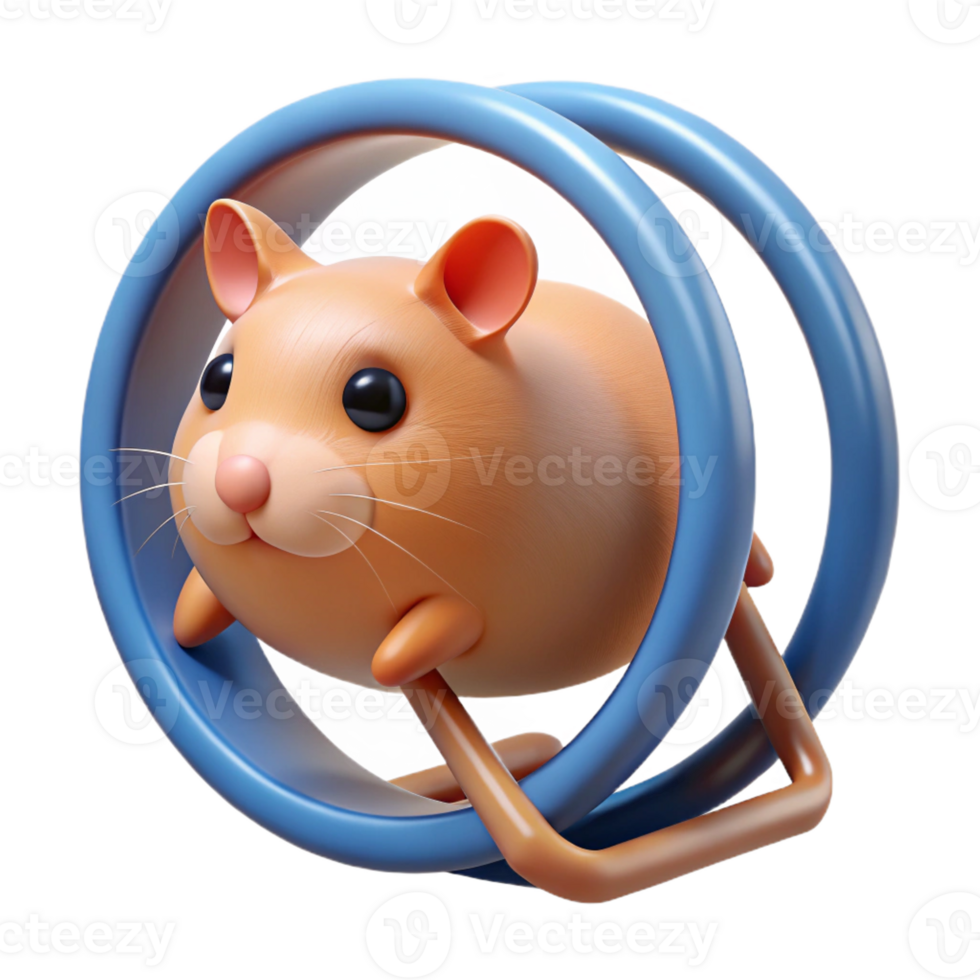 serene artistic Hamster in a wheel, genuine png