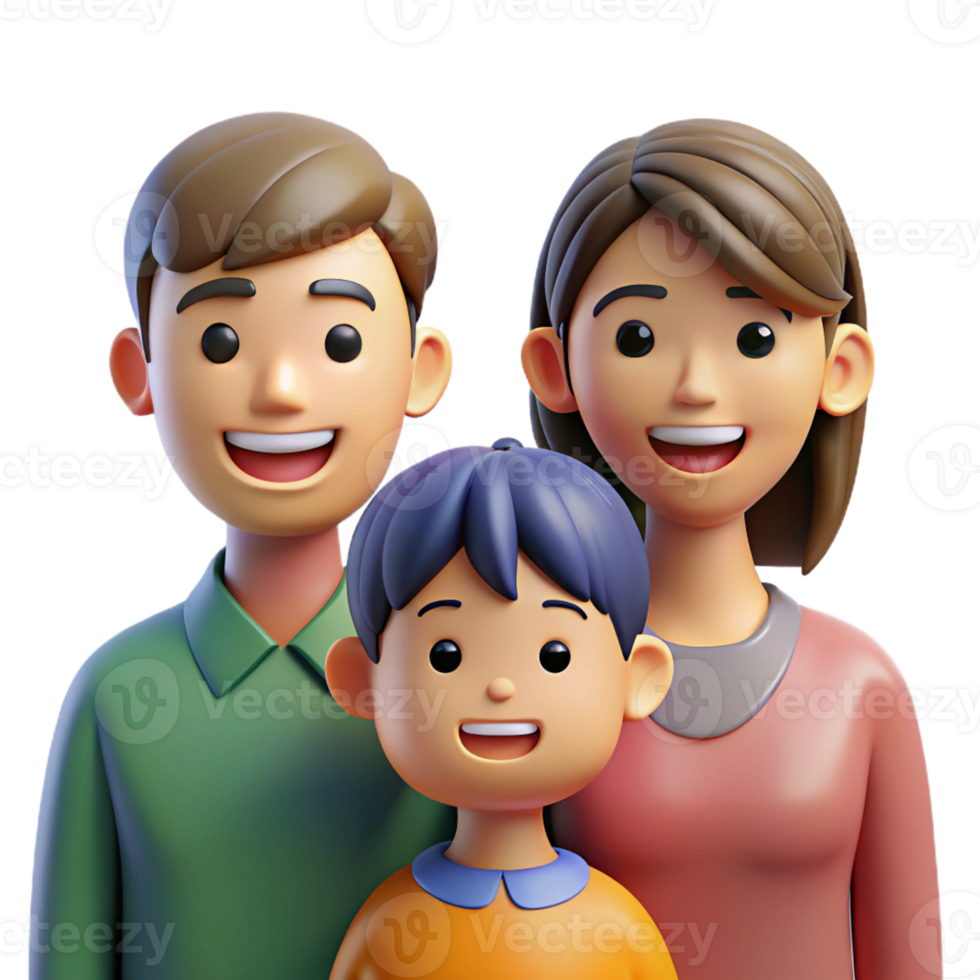 extraordinary traditional Happy family portrait - individual members only, authentic png