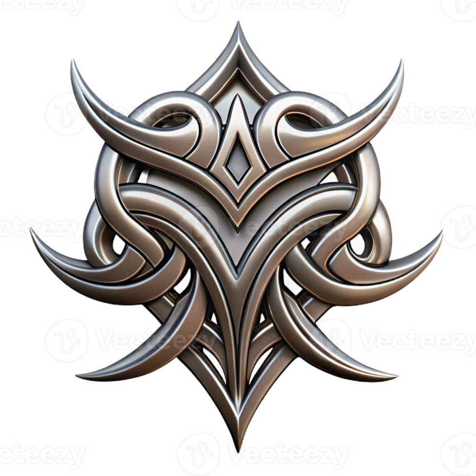 serene minimalist A single, intricate tribal tattoo design detailed png