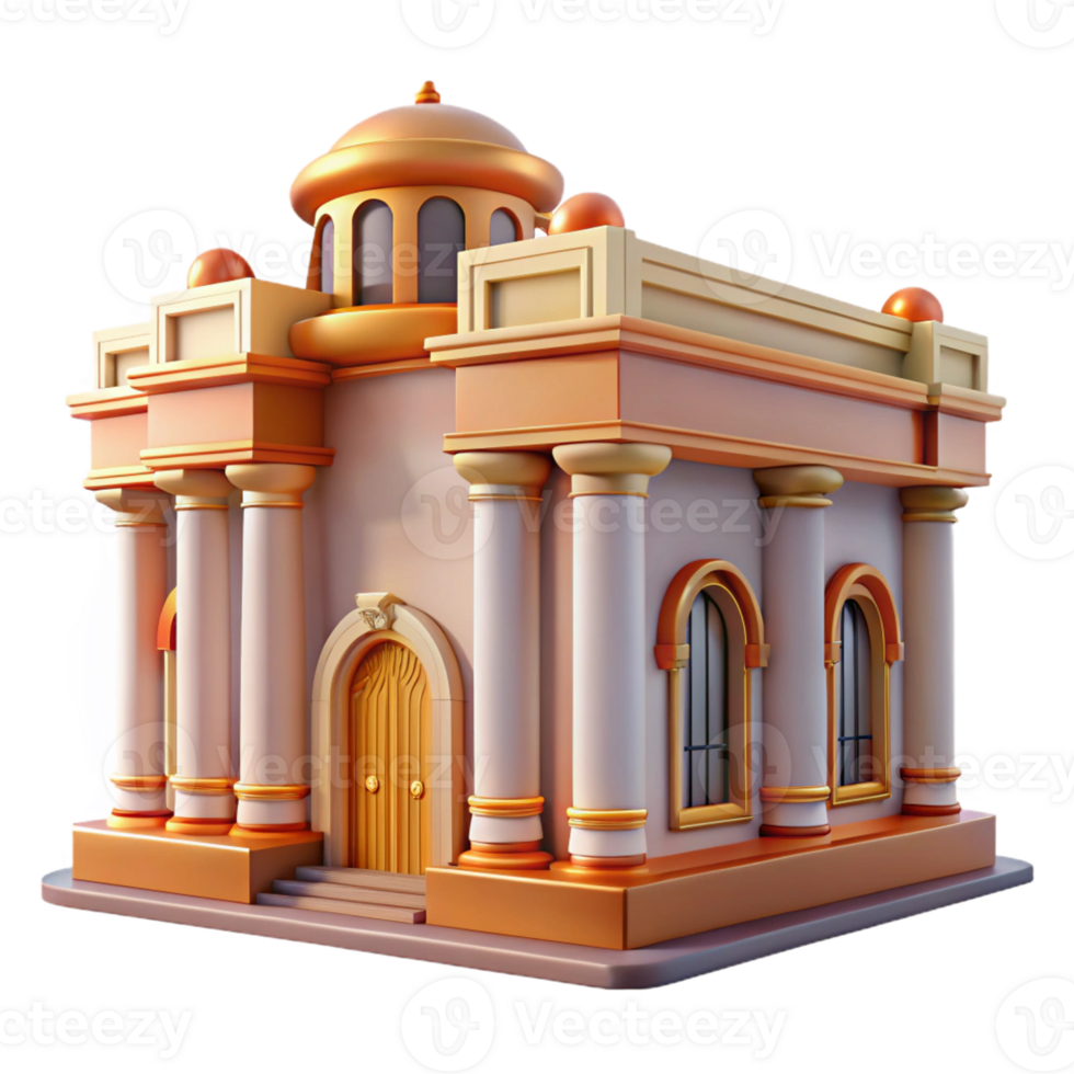 stunning creative Art Deco building facade, ornate details, 4K png