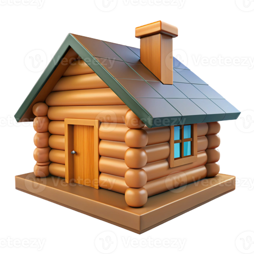 impressive minimalist Log cabin, rustic wood, original png