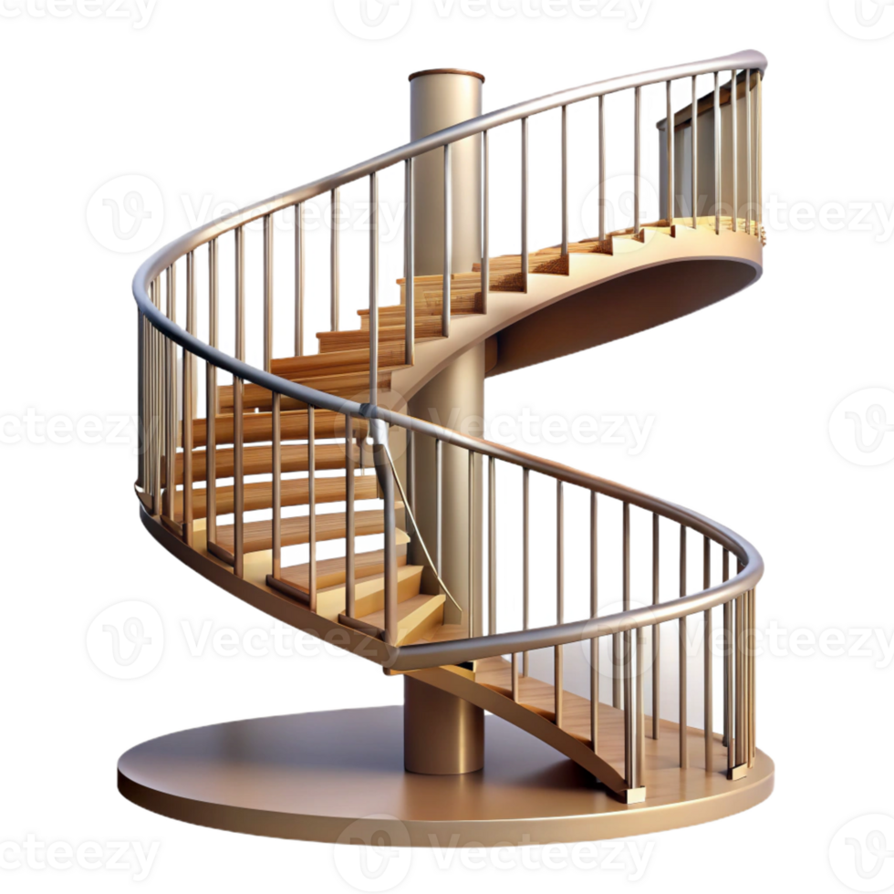 extraordinary abstract Spiral staircase, wrought iron railing, premium png