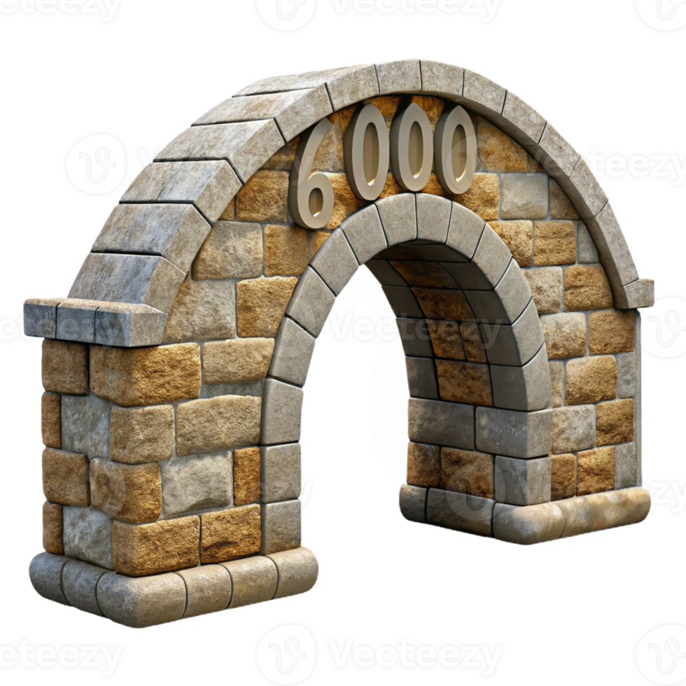 stunning abstract Stone bridge arch, weathered texture, 4K png