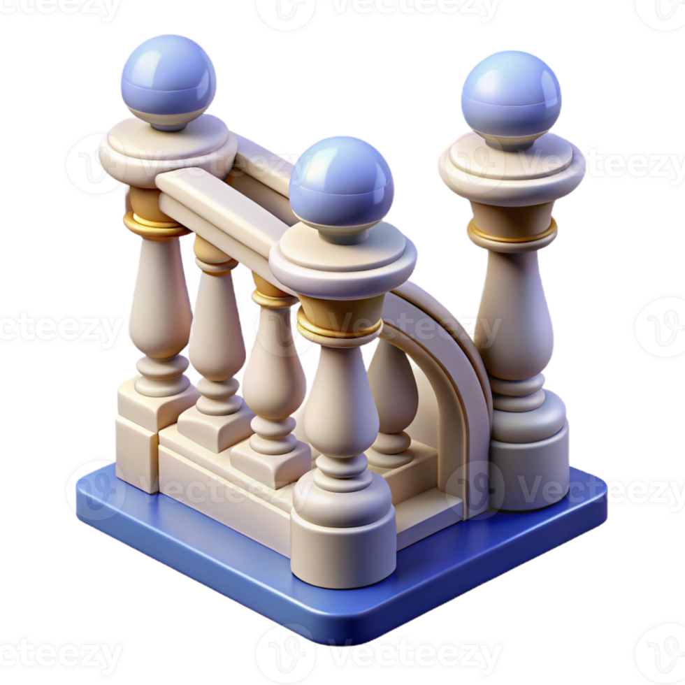 vibrant modern Balustrade, ornate design, detailed png