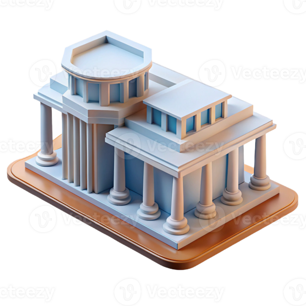 elegant modern Architectural model, scale replica, high quality png