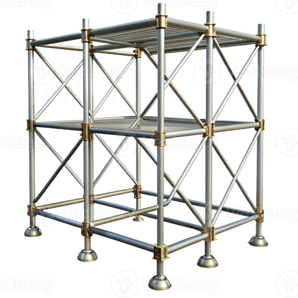serene vintage Scaffolding, metal framework, professional png