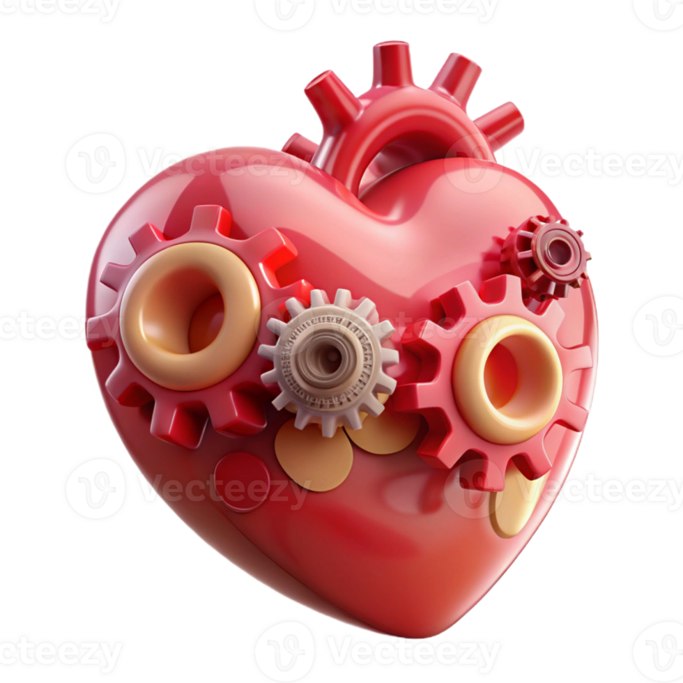 extraordinary artistic An abstract human heart made of gears and cogs original png