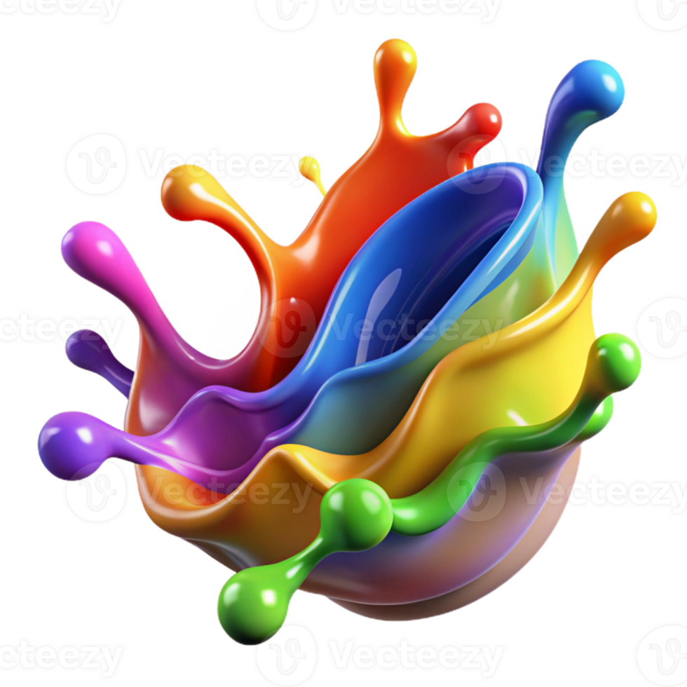 extraordinary traditional A dynamic splash of paint in rainbow colors exclusive png