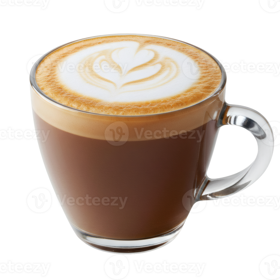 Hot Cappuccino with Latte Art, Isolated on Transparent Background, Perfect for Cafe Menu and Coffee Lovers png