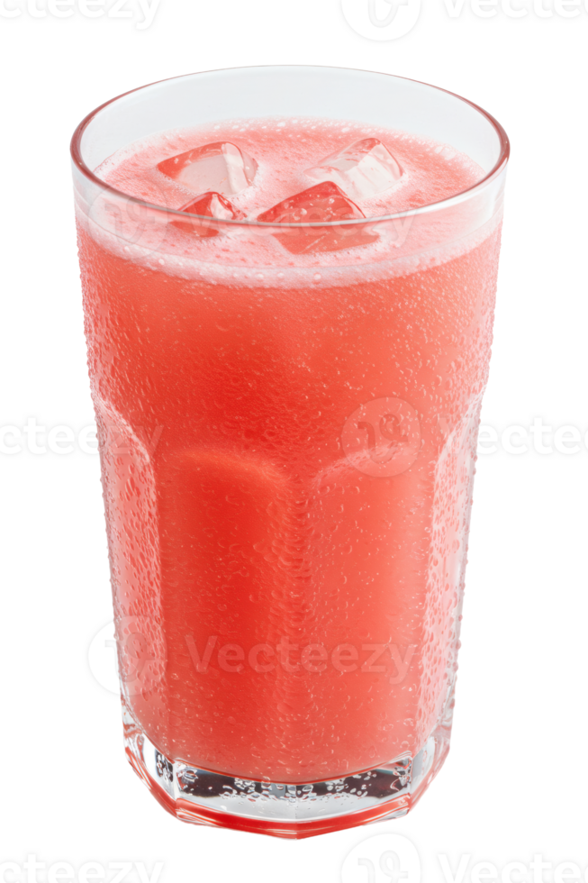 Refreshing Guava Fizz with Ice in a Glass, Isolated Transparent Background, Perfect for Summer Drinks and Beverage Menus png