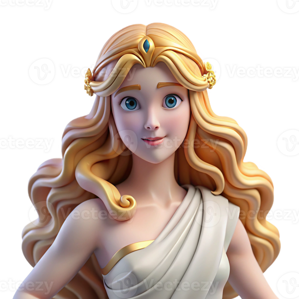 wonderful vintage Aphrodite, Goddess of Love and Beauty, flowing hair, elegant pose premium png