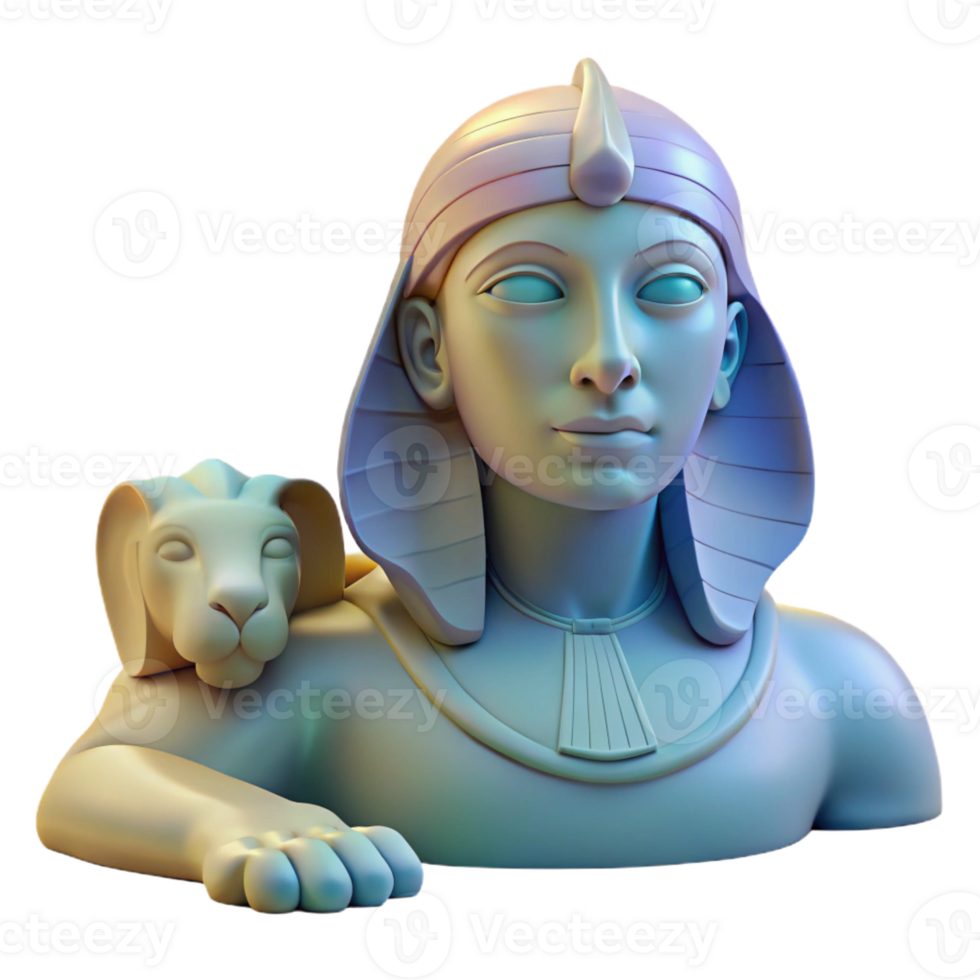 vibrant rustic Sphinx, enigmatic creature, lion's body, human head, serene expression high quality png