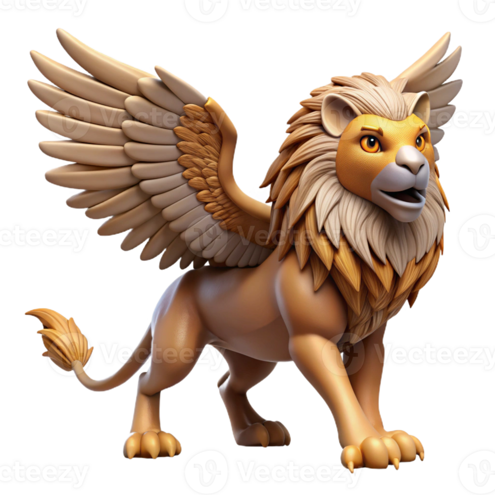 stunning creative Griffin, eagle-headed lion, powerful wings, sharp talons 4K png