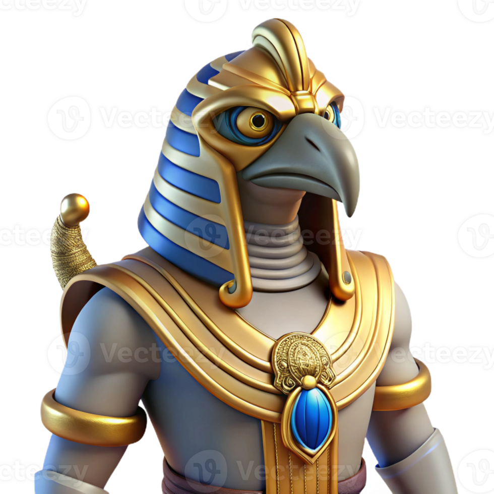 elegant minimalist Horus, falcon-headed god, Egyptian mythology, regal pose original png