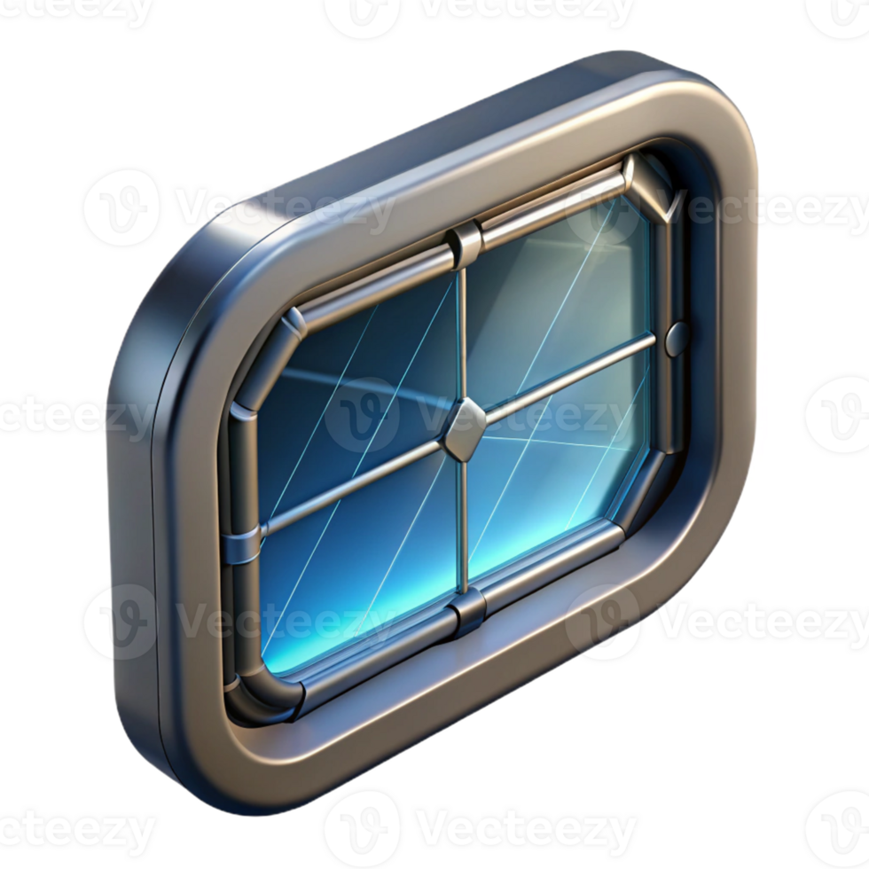 magnificent rustic Spaceship window, reinforced glass, scratches genuine png