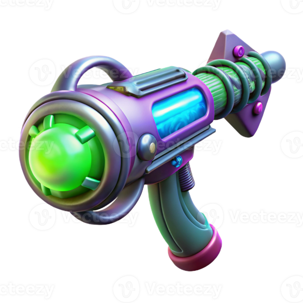wonderful classic Alien weapon, organic design, glowing energy source professional png
