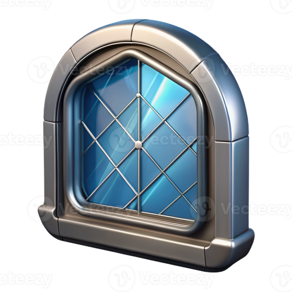 wonderful traditional Spaceship window, reinforced glass, scratches detailed png