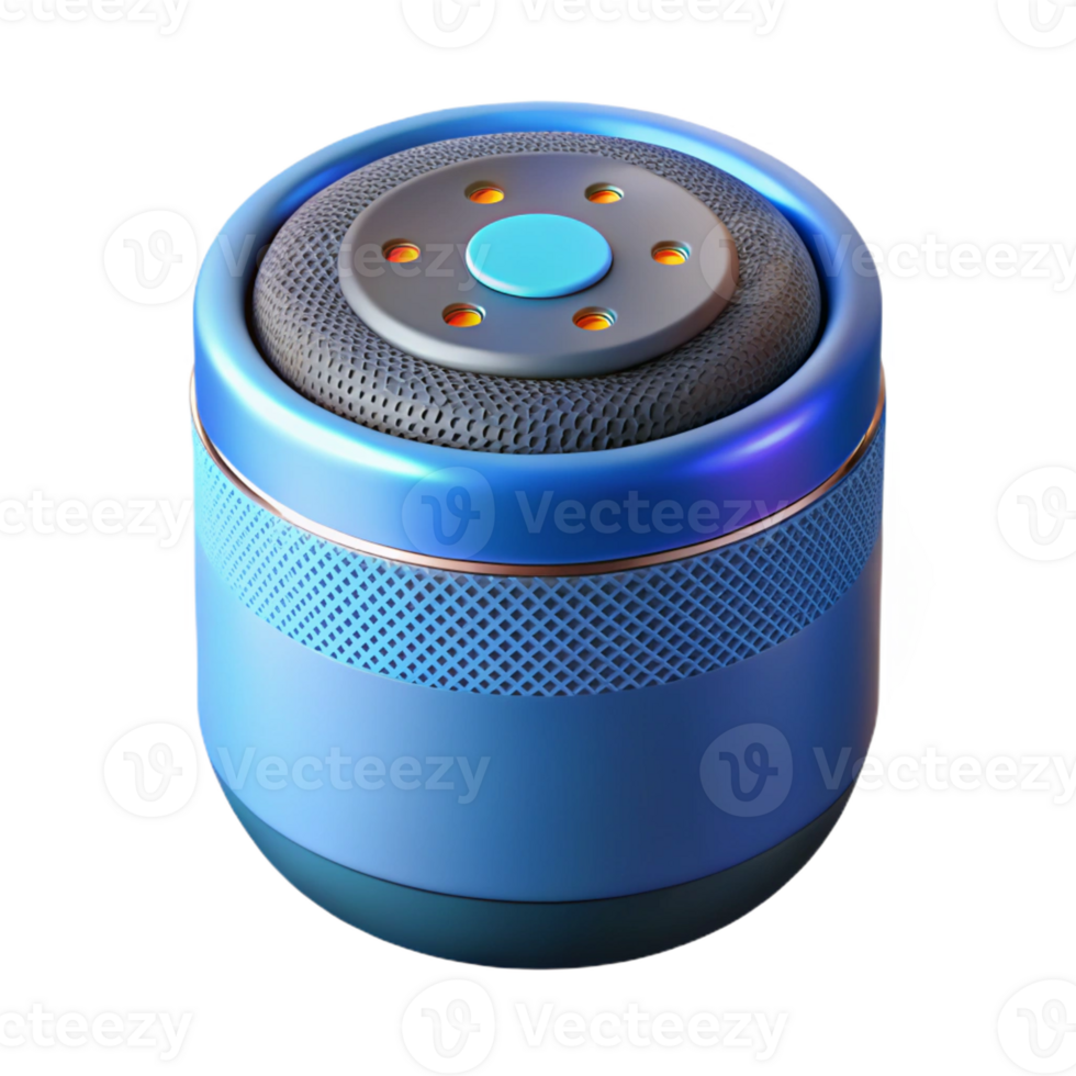 extraordinary minimalist Smart speaker with voice assistant activated detailed png