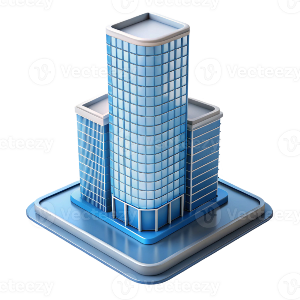 dramatic minimalist Modern skyscraper architectural model, 4K png