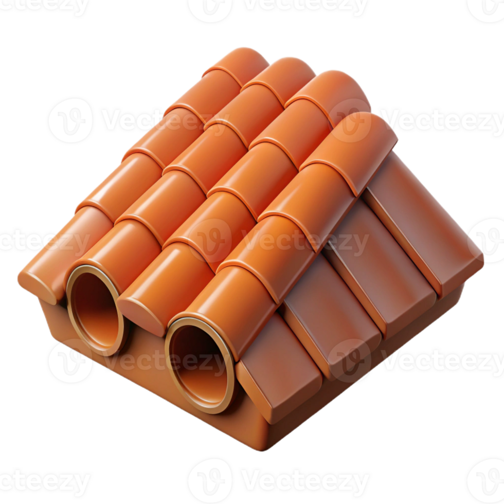 dramatic modern Terracotta roof tile, genuine png
