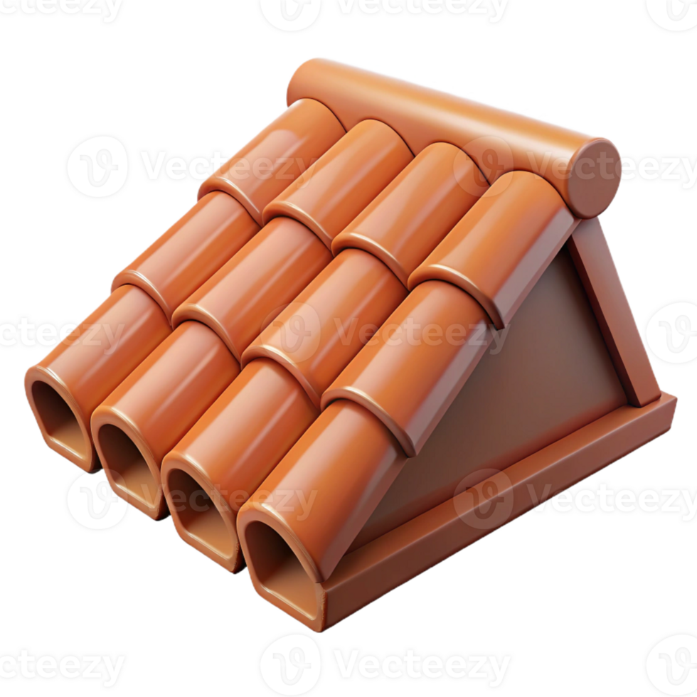 impressive contemporary Terracotta roof tile, high quality png