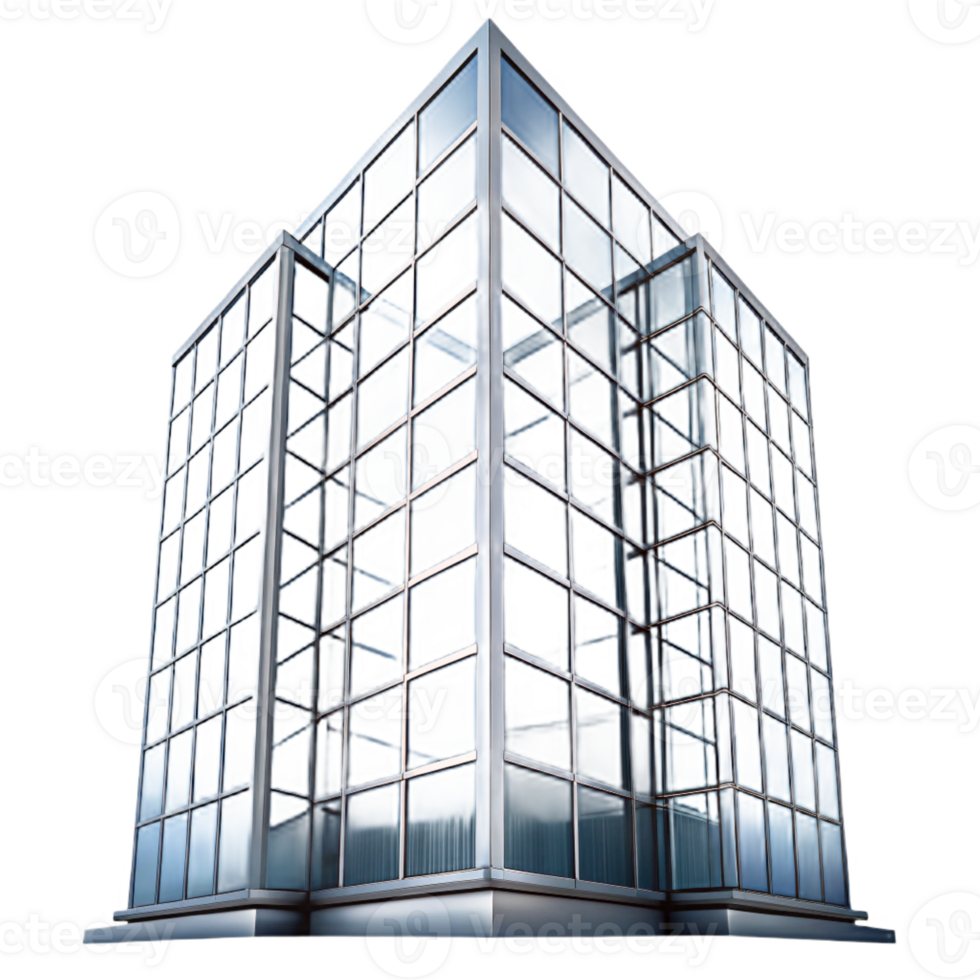magnificent minimalist Steel and glass skyscraper corner, genuine png