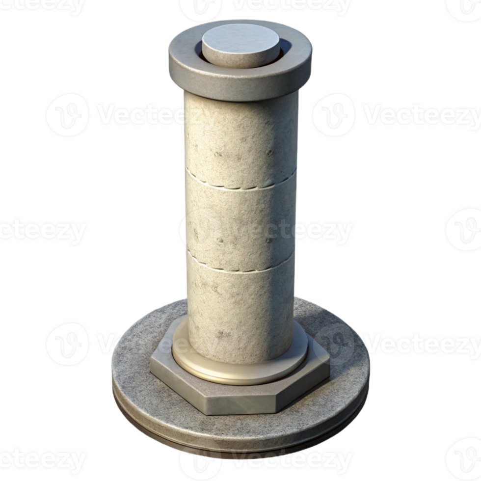 stunning minimalist Concrete pillar with rebar, authentic png