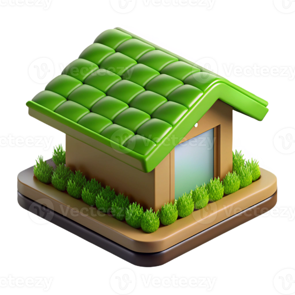 extraordinary abstract Eco-friendly green roof section, 4K png