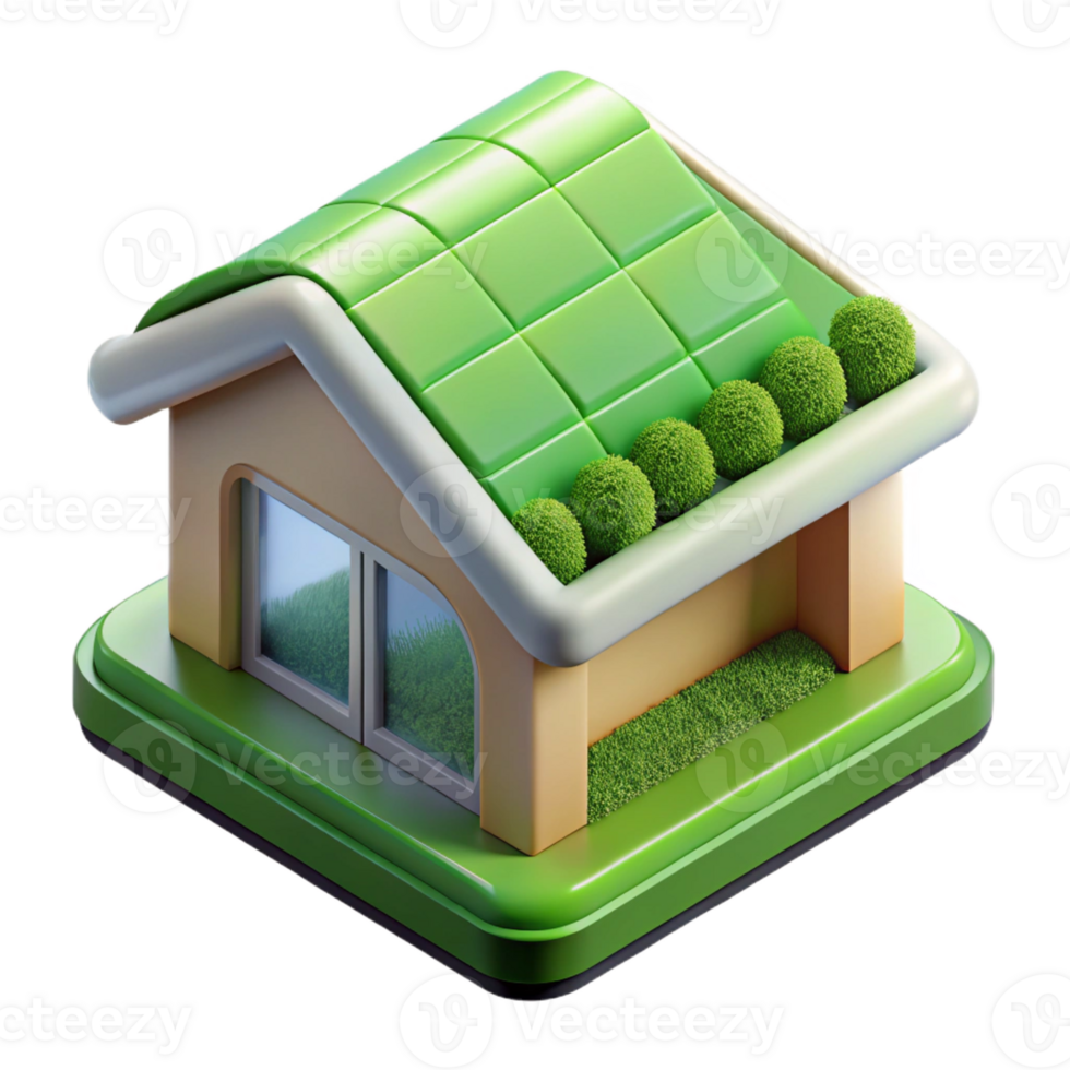 beautiful creative Eco-friendly green roof section, original png