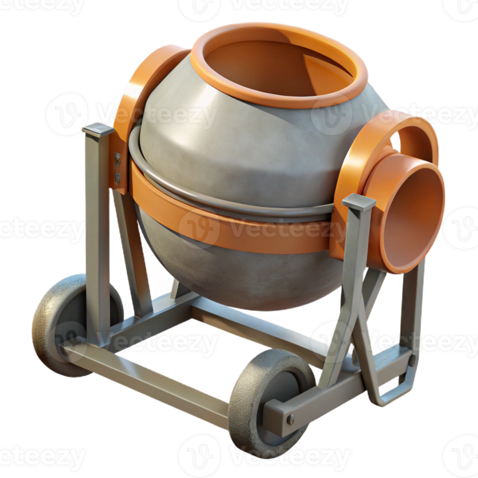 vibrant artistic Concrete mixer drum, 4K png