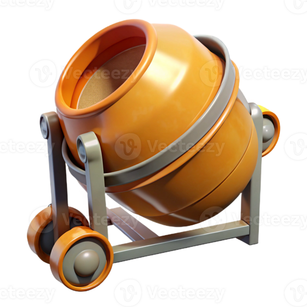 elegant abstract Concrete mixer drum, authentic png
