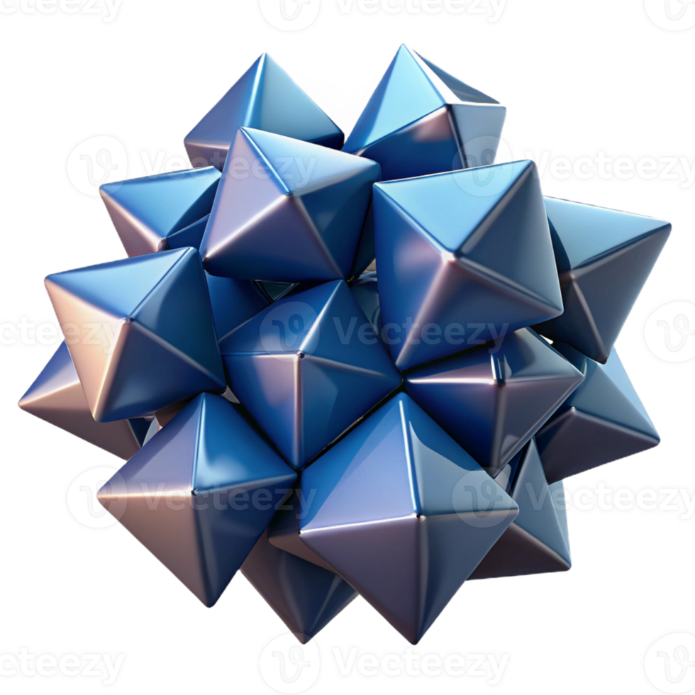 extraordinary artistic A cluster of floating, geometric shapes with sharp angles authentic png