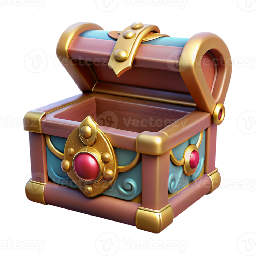 vibrant contemporary Pandora's Box, ornate container, slightly open, original png