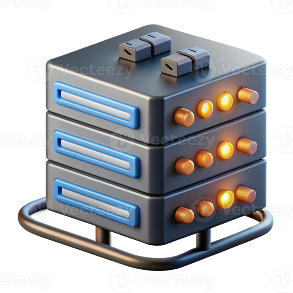 magnificent artistic A server rack with blinking lights and cables genuine png