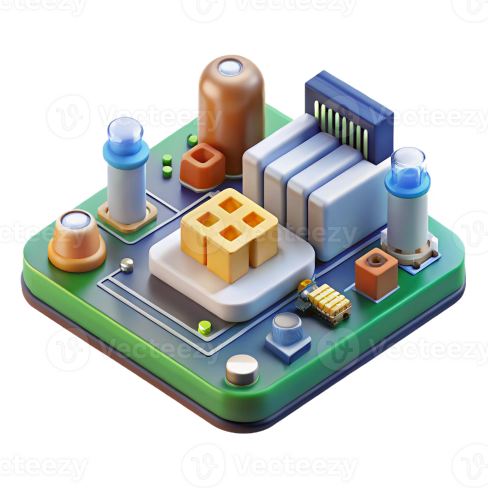 extraordinary artistic A circuit board with various components original png