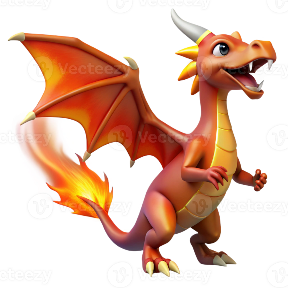 impressive traditional Dragon, fire-breathing mythical creature high resolution png
