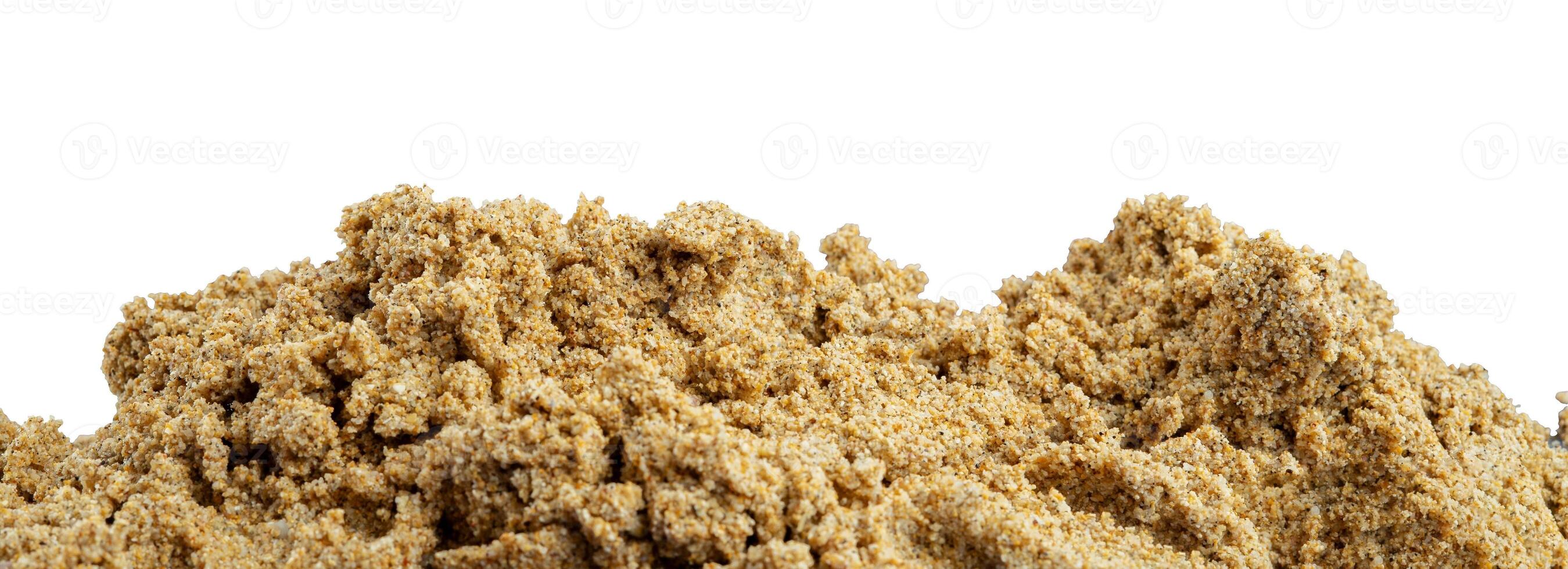 pile of wet beach sand isolated photo