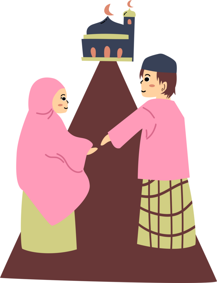 Muslim kids going to mosque png