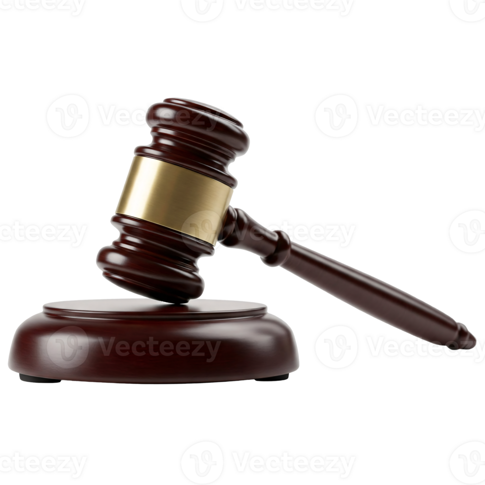 wooden gavel isolated on transparent background png