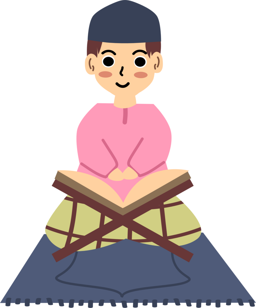 Muslim boy with quran png