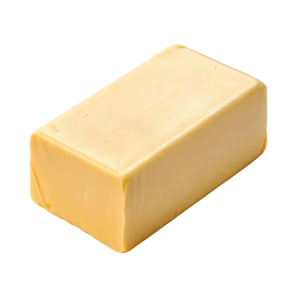 Creamy butter block on transparency background, perfect for cooking and baking png
