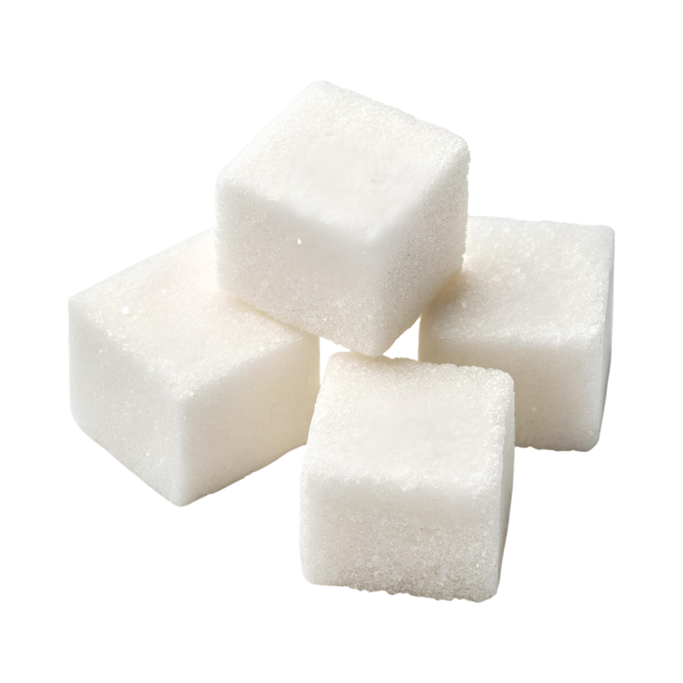 Fresh sugar cubes stacked together, perfect for sweetening beverages or desserts png