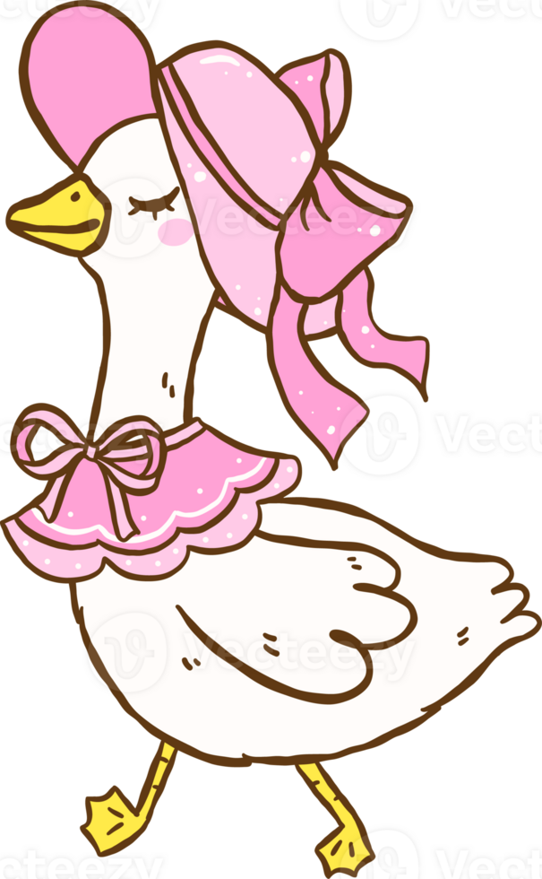 Cute Goose Cottagecore Animal Farm Hand Drawn png