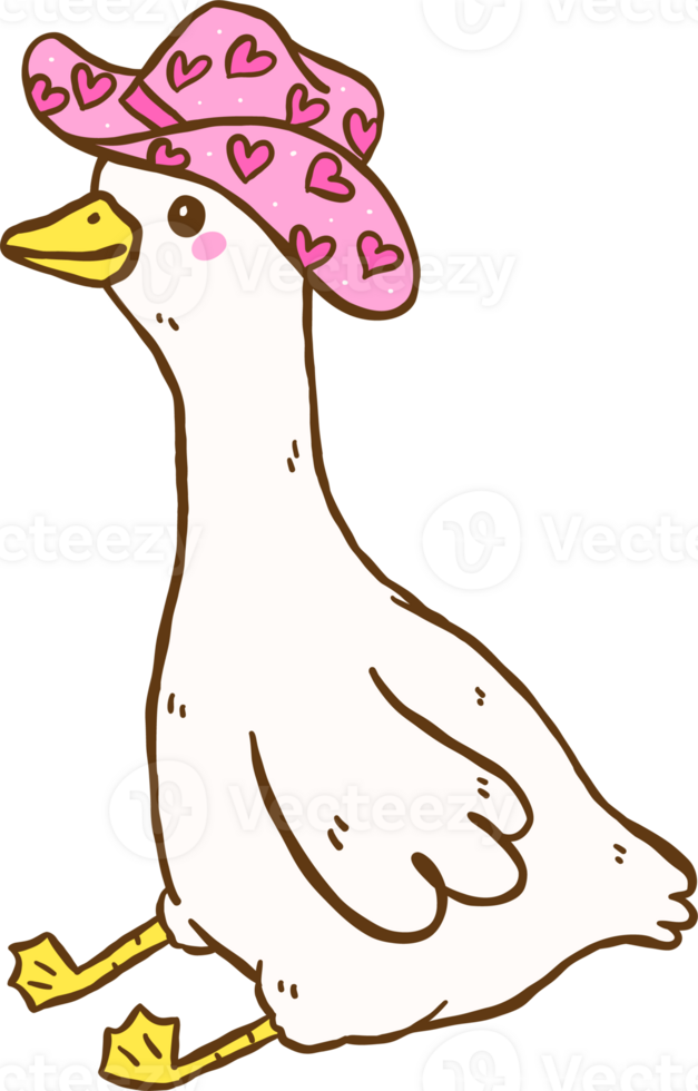 Silly Goose Cowboy Sitting hand drawn doodle png