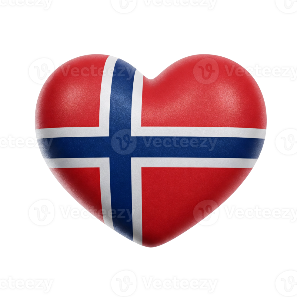 norway flag heart on transparent background png