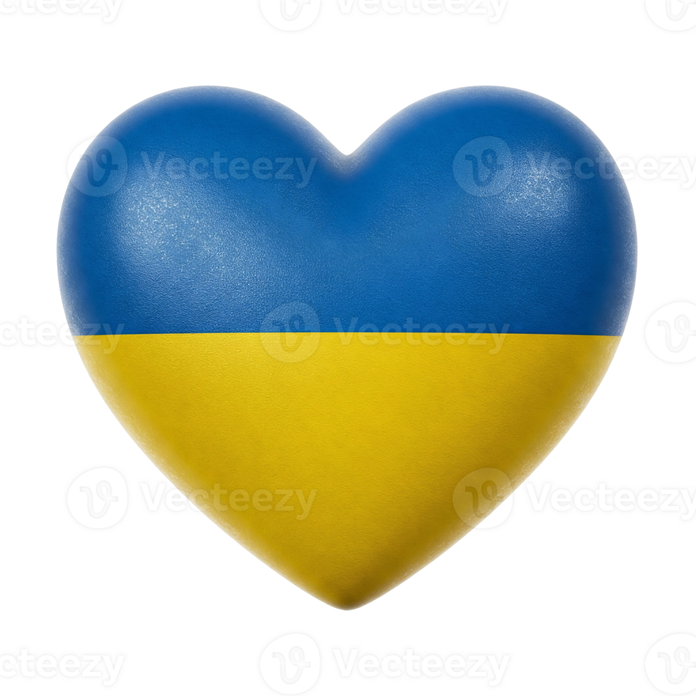ukraine flag heart isolated on transparent background png