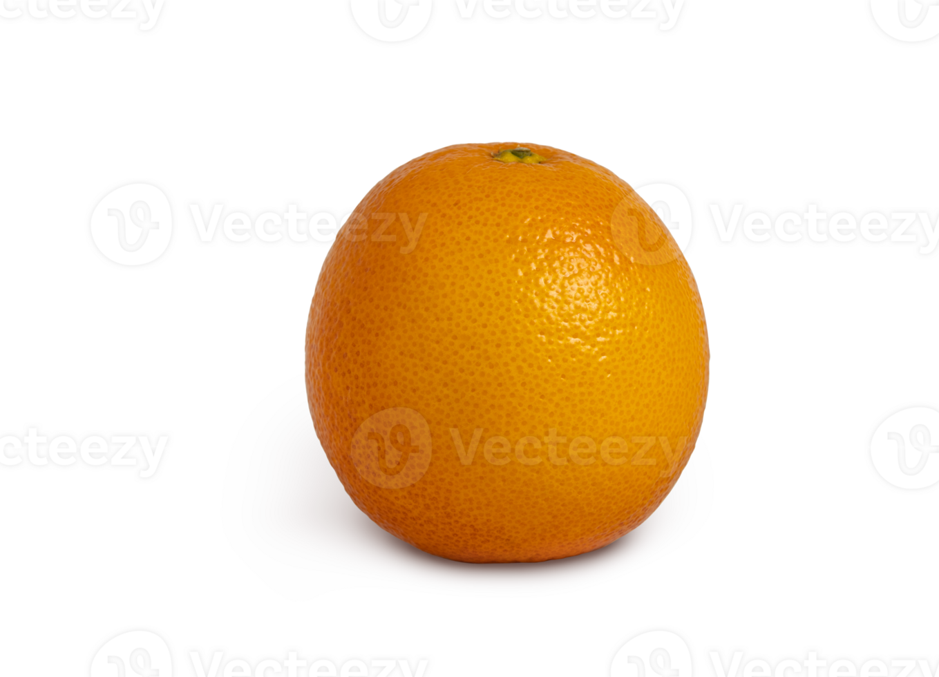 Sweet ripe orange isolated on transparent background with shadow png